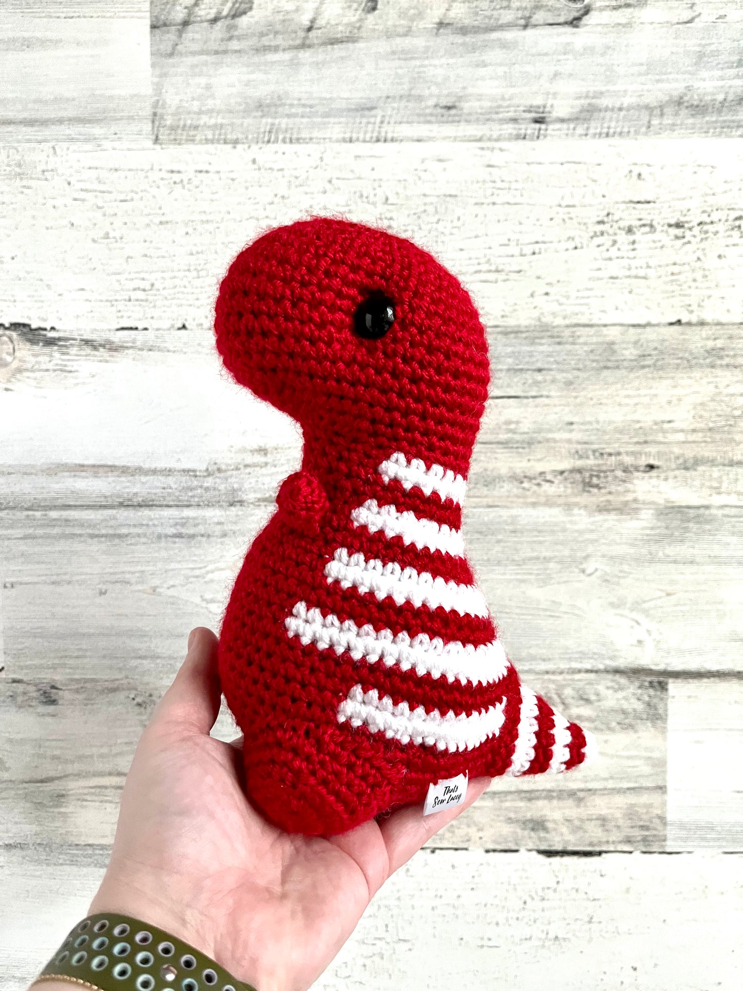 Varsity Red with White Stripes - Chubby Dinosaur