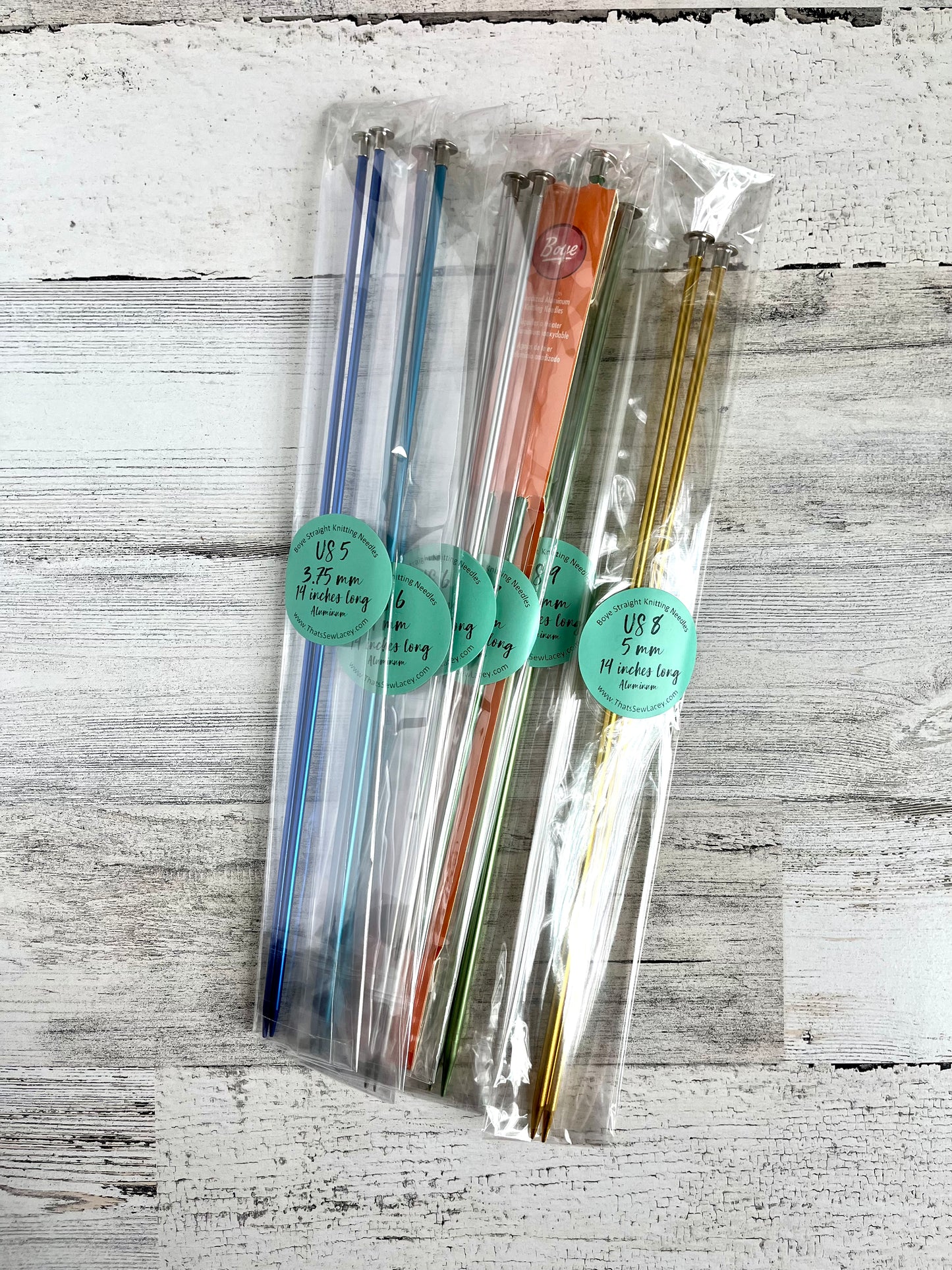 ALL Aluminum 14 inch Straight Knitting Needles