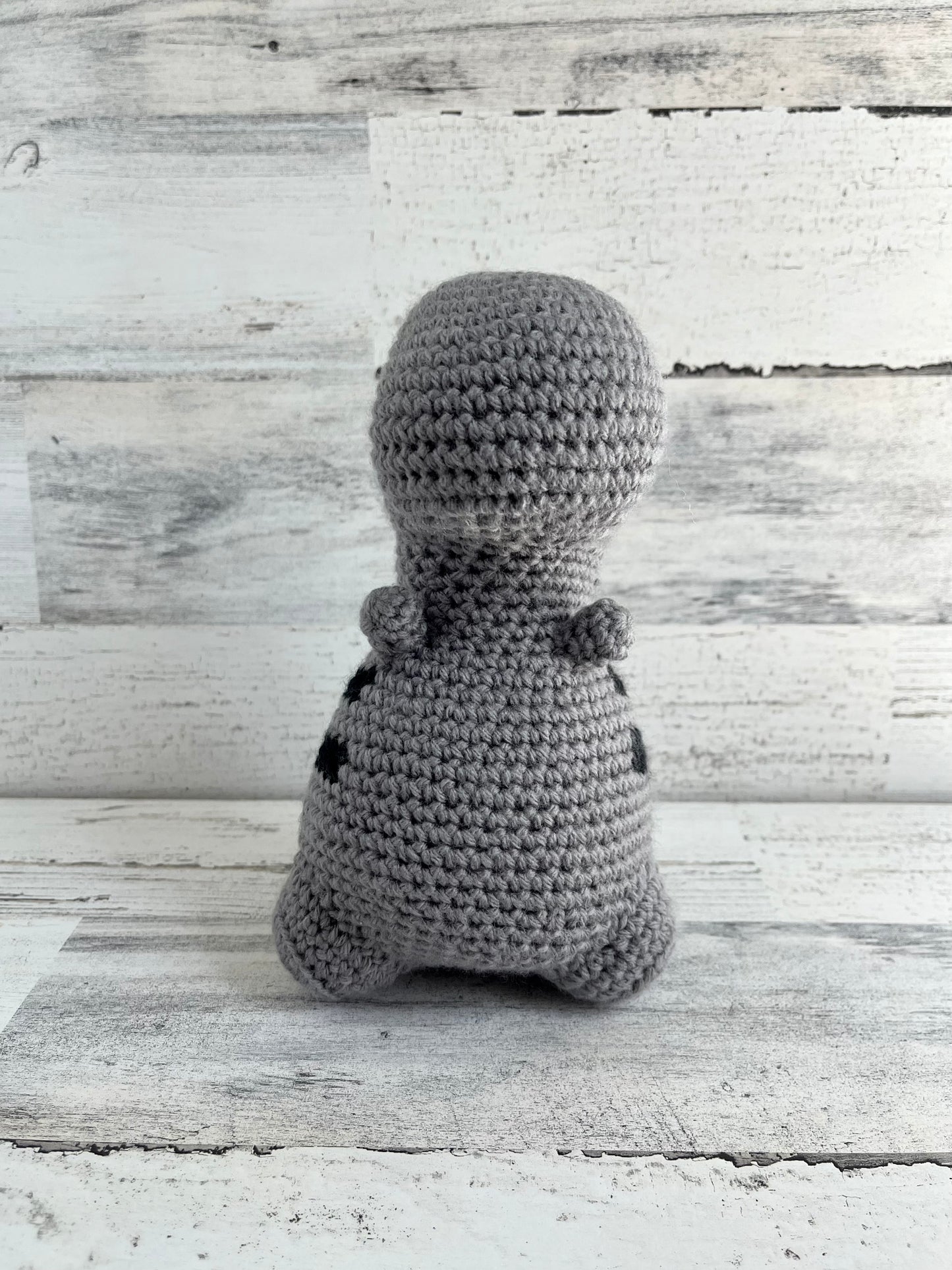 Medium Gray with Black Stripes - Chubby Dinosaur